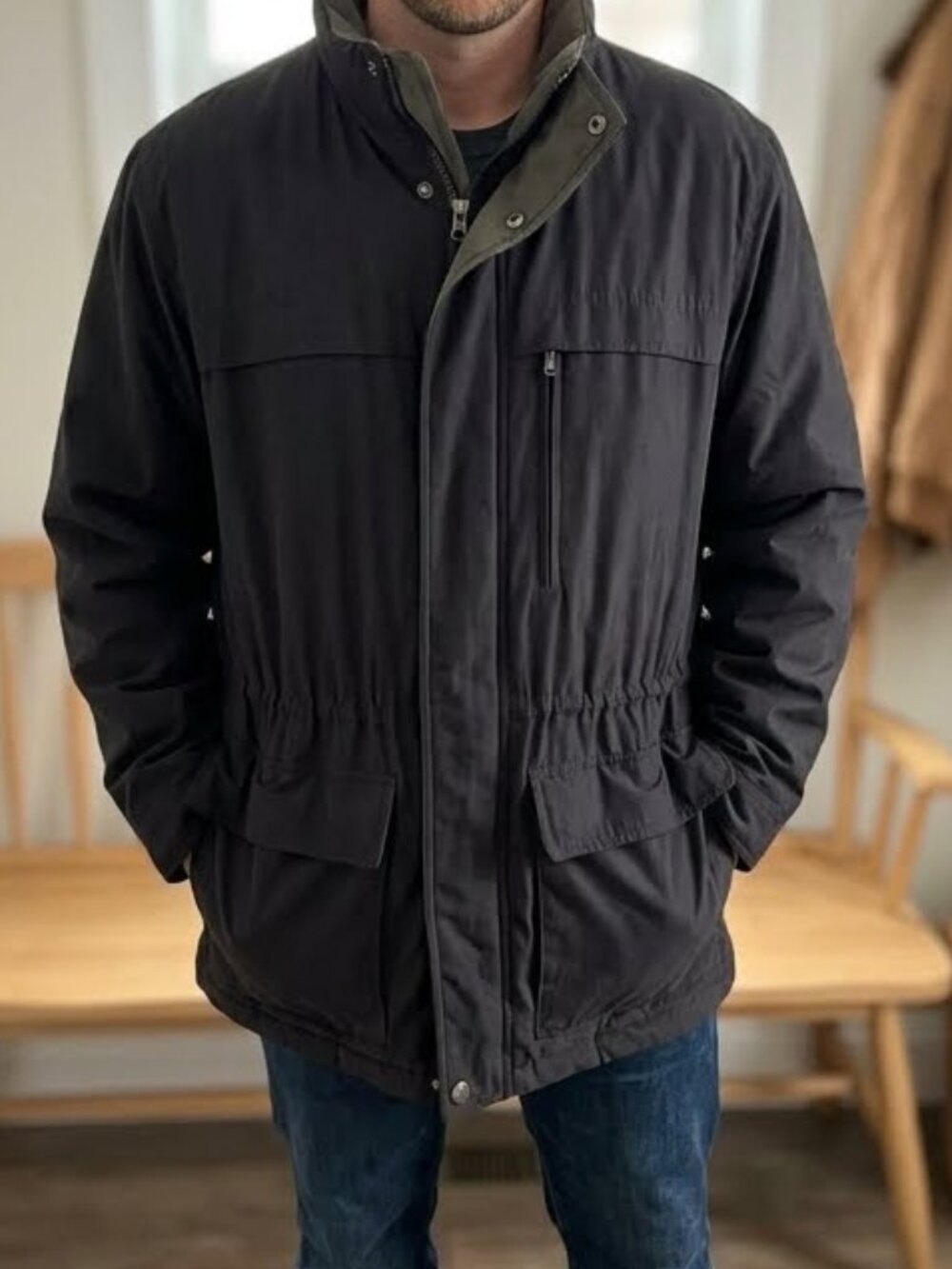 Claiborne Men's Outerwear Jacket Removable Warm Lining Size L Utility Coat